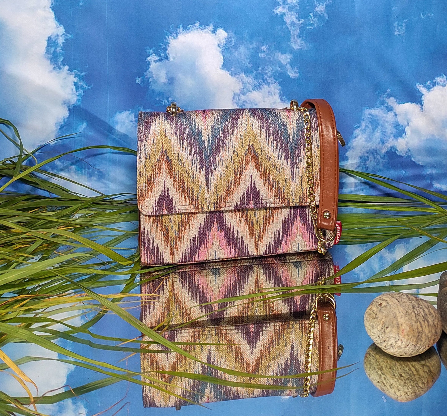 Flap Bag - Just Boho ZigZag Purple