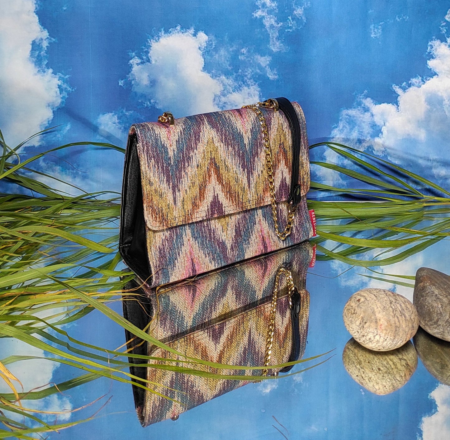 Flap Bag - Just Boho ZigZag Purple