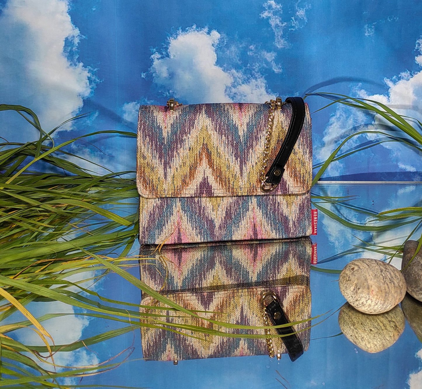 Flap Bag - Just Boho ZigZag Purple