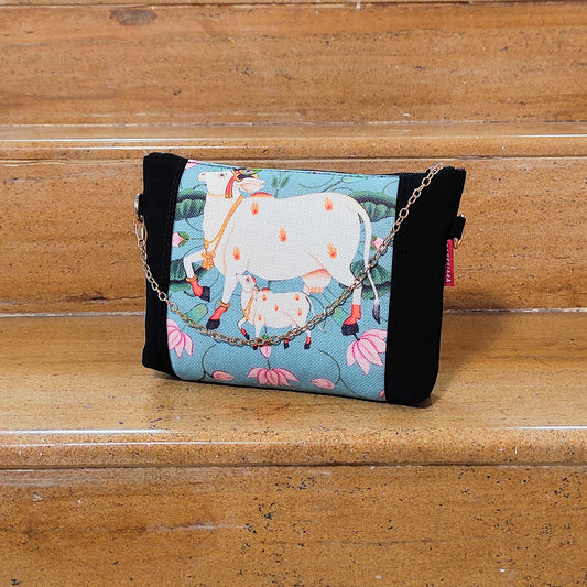 Pouch - Celestial Cow Blue